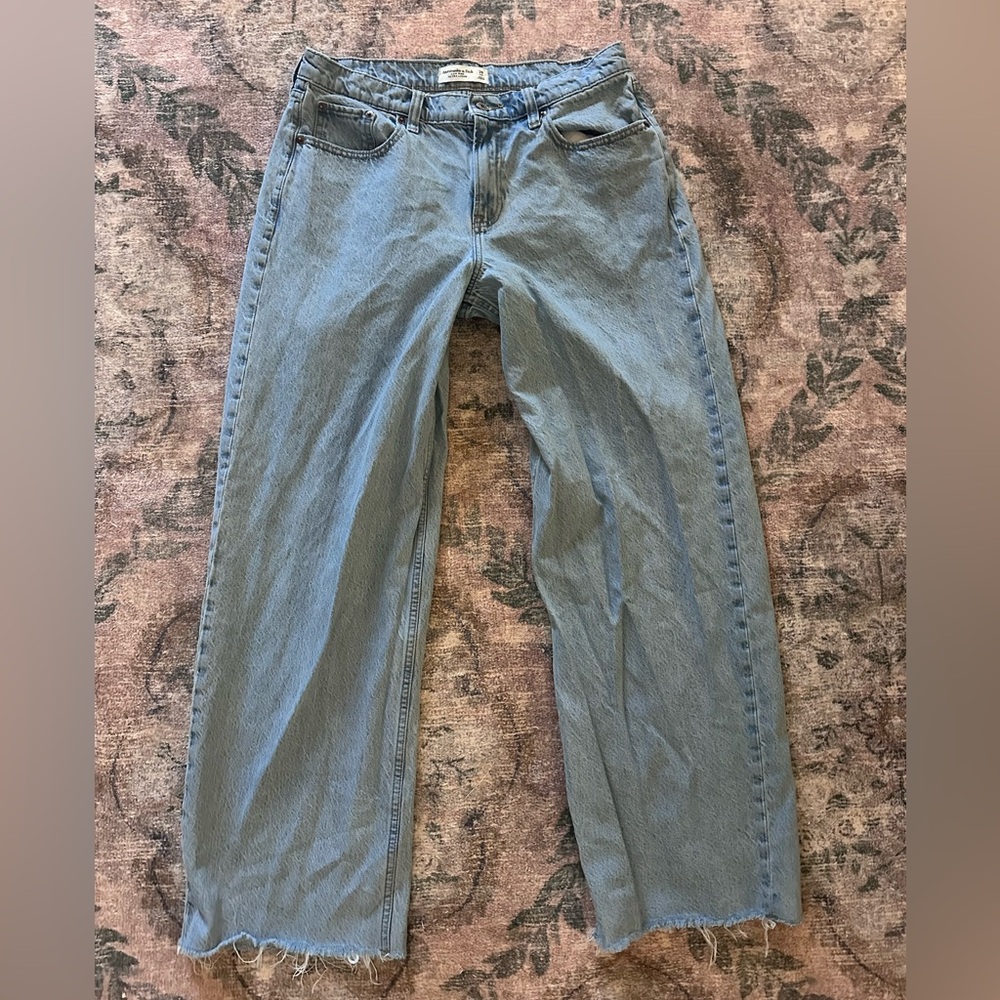 Abercrombie & Fitch Light Blue ultra loose low rise Straight-Leg Women's Jeans